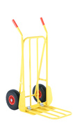 Warehouse hand truck 250 kg, extendable plate, PU foam wheels, yellow – HT1826