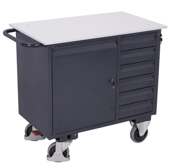 ESD workshop trolley with 6 drawers VARIOfit sw-985.021