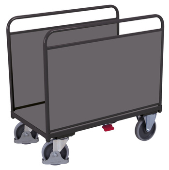 Wózek magazynowy z pałąkami bocznymi wypełnionymi, RAL 7016 VARIOfit sw-700.200/AG