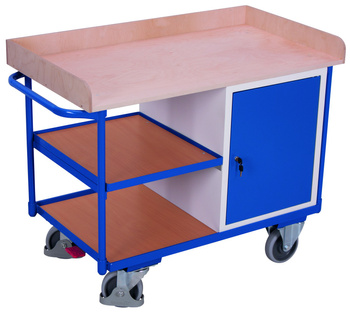 Workshop trolley with 3 load surfaces VARIOfit sw-600.610