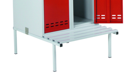 Bench for workwear lockers, width 700 mm, steel, grey