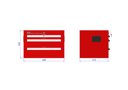 Nadstawka wózka PROFESSIONAL z 3 szufladami PN-152