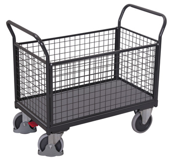 Wózek systemowy z 4 burtami z siatki, RAL 7016 VARIOfit sw-600.401/AG
