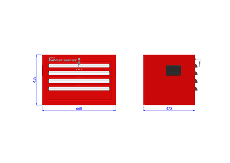 Nadstawka wózka PROFESSIONAL z 4 szufladami PN-151