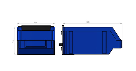 Zawieszka na pojemnik P1 76 x 120 x 55 ZW-P1