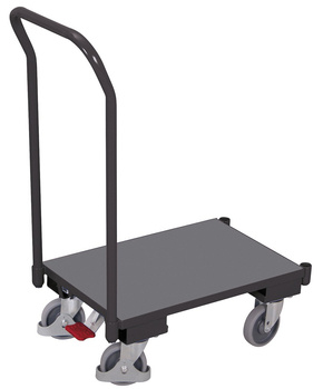 Wózek systemowy Euro z podłogą z płyty i pałąkiem, RAL 7016 VARIOfit sw-410.079/AG