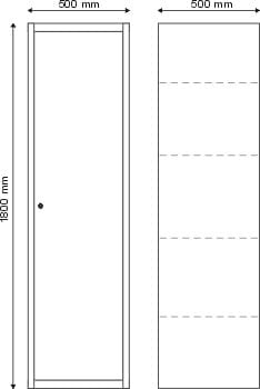 Szafa przemysłowa 1 drzwiowa (3 półki) S-1-02-00