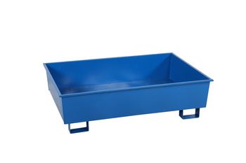 Flat steel spill tray 260 l, 1250×800×350 mm, blue