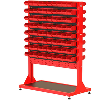 ST 110-23-P2 Stojak Narzędziowy w zestawie z listwami oraz pojemnikami (dwustronny)