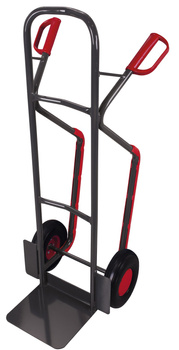 Steel wheelbarrow with puncture-proof wheels, RAL 7016 VARIOfit sk-710.014/AG