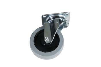 Gummi-Lenkrolle 160×40 mm, Tragfähigkeit 350 kg, Stahlgabel