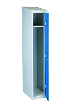 Workwear locker, 1-door, 1920×350×550 mm, blue-grey