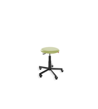 Taboret BlackTab Eco WH — ekoskóra na kółkach