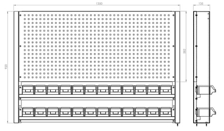 Tablica na narzędzia 920mm x 1350mm x 135mm N-4-02-04