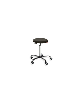 Taboret BlackTab 01 chrome WH chromowane — tkanina BEST na kółkach