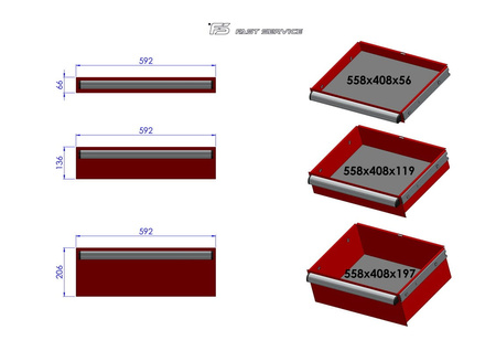 Wózek narzędziowy z 7 szufladami P-213
