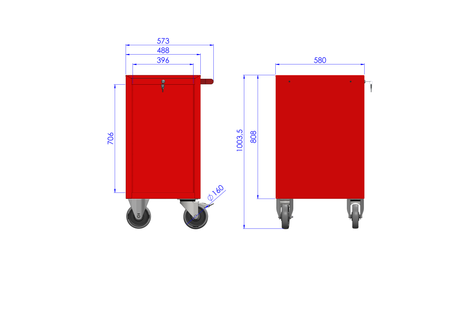 Dostawka wózka MEGA z 6 szufladami PDM-217