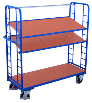 Wózek piętrowy z 3 półkami z płyty drewnopodobnej VARIOfit sw-540.201