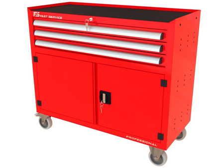 Wózek warsztatowy TRUCK z 3 szufladami i drzwiami PT-230