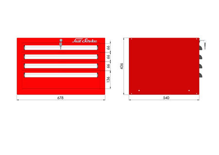Szafka do stołu warsztatowego - moduł z 4 szufladami - P-1-052-01