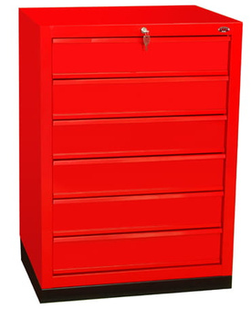 Werkzeugschrank mit 6 gleichen Schubladen auf Sockel N-1-12-02