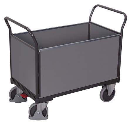 Wózek systemowy z 4 burtami z płyty, RAL 7016 VARIOfit sw-700.400/AG