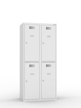 Szafka skrytkowa Sus 422W, 4 szerokie skrytki 400 mm, 1800×800×500 mm, jasnoszara RAL 7035 – Malow