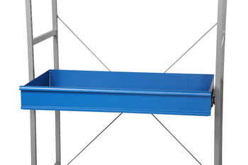 Szuflada wysuwana 1000×500 mm do regału warsztatowego, niebieska – Hyllo