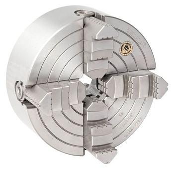 Uchwyt tokarski z niezależnym nastawieniem szczęk 4-szczękowy Ø200 mm, żeliwny, D6 DIN 55029 – Bison 4344-200-6 8"-6