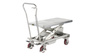 Stainless steel scissor trolley with foot pump 500 kg, polyurethane wheels – BSS50