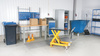 Stainless steel scissor trolley with foot pump 500 kg, polyurethane wheels – BSS50