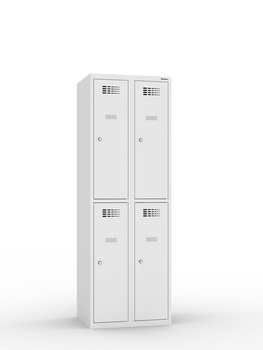Szafka skrytkowa metalowa SUS 322W, 4 skrytki, 1800×600×500 mm, jasnoszara RAL 7035 – Malow