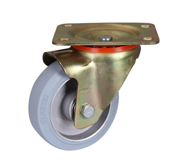 Koło z hamulcem, 125 x 40 mm, szary(z elastycznej gumy pełnej) VARIOfit dpg-125.039