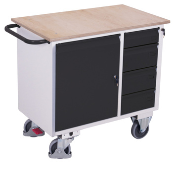 Wózek warsztatowy z 4 szufladami VARIOfit sw-985.000/AG