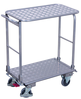 Aluminiowy wózek z 2 składanymi pałąkami z 2 półkami VARIOfit ap-450.813