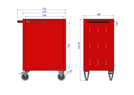 Wózek tatużysty / do studia tatuażu P-220TT