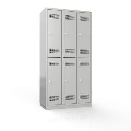 Locker cabinet, six doors, three columns