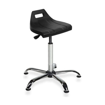 Sit-stand stool PurHoker chrome — PUR foam on glides