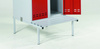 Bench for workwear lockers, width 700 mm, steel, grey