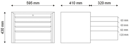 Nadstawka narzędziowa z 4 szufladami N-1-01-02