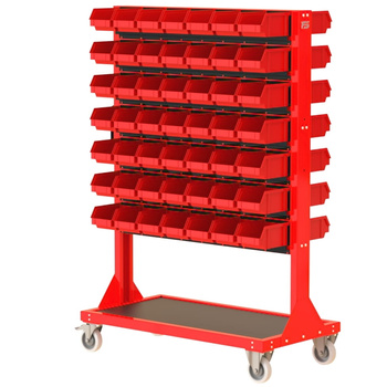 ST 110-21-P3 Stojak Narzędziowy w zestawie z listwami oraz pojemnikami (dwustronny)