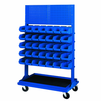 Stojak z kratownicą i 5 listwami na  35 pojemników P3 (jednostronny) P-5-01-02