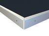 Plywood worktop 40 mm covered with 2 mm petrol- and oil-resistant rubber + angle trim