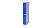 Workwear locker, 2 compartments, 1920×350×550 mm, blue-grey