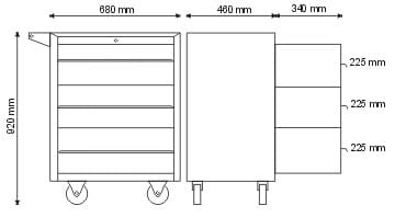 Szafka narzędziowa z 3 szufladami P-1-05-02