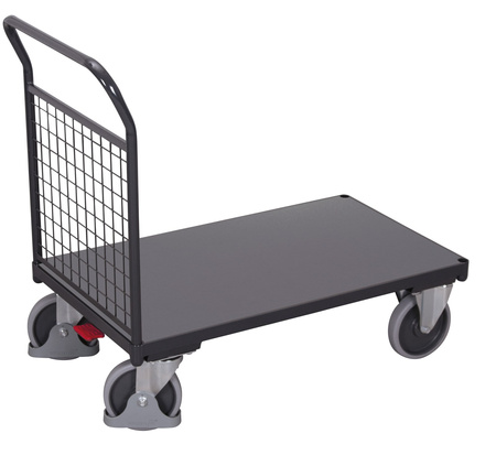 Wózek systemowy z 1 burtą z siatki, RAL 7016 VARIOfit sw-700.101/AG