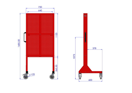 ST 70-12-P123 Tool Stand supplied with bin rails and bins