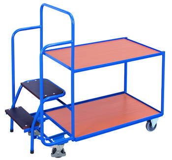 Wózek magazynowy do kompletacji, 2- półkowy, niski VARIOfit sw-600.614