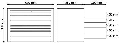 Nadstawka narzędziowa z 5 szufladami P-1-01-02