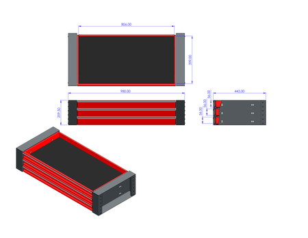 M-3-01-3xS70 Szuflada do szafy M-3-01